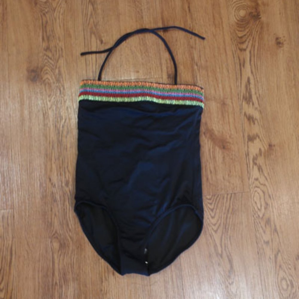 NWT Kids Little Peixoto Black One Piece Halter Swimsuit 8 *